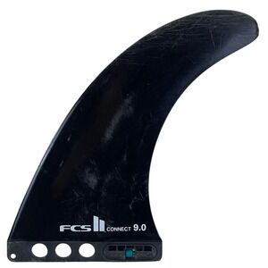FCS II Connect 9.0 Longboard Surfboard Fin Black Tool-Less Single Fin 9 Inch